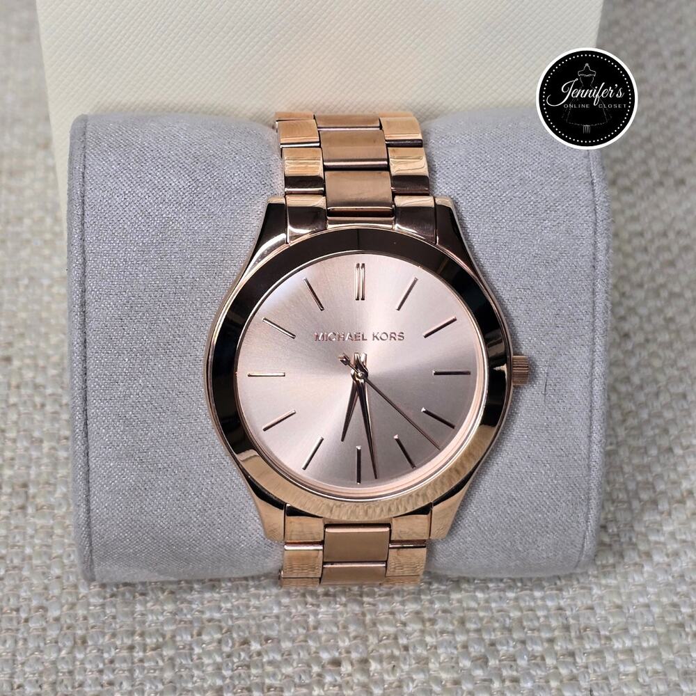 Michael Kors Women's MK3197 Slim Runway Rose Gold-Tone Watch